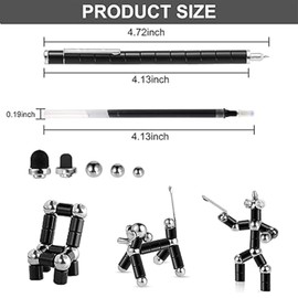 Fidget Pen, Decompression Magnetic Pen with Gift Box, Multifunctional Deformable Magnet Pen Suitable for Anxiety & Stress Relief, Fun Magnetic Toy pen for Office Writing and School