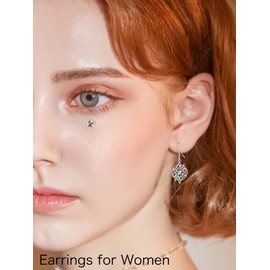 Celtic Music Earrings Sterling Silver Irish Dangle Drop Earrings for Women Jewelry Christmas Birthday Gifts