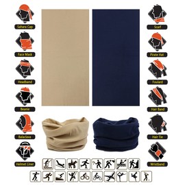 VANCROWN Headwear Wide Headbands Scarf Head Wrap Mask Neck Warmer (9PC.Solid Color Series.3)