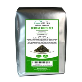 Greenhilltea Premium Green Tea Scented With Jasmine Flowers Loose leaves tea 1 LB
