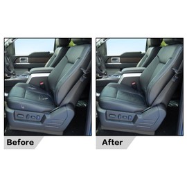 Priprilod Perforated Leather Black Driver Side Bottom Replacement Seat Cover Compatible with Ford F150 Lariat 2009 2010 2011 2012 2013 2014