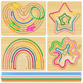 2 Pack Sensory Activity Board, 2 In 1 Double-Sided Game Design Sensory Activity Board, Suitable for Children Over 3 Years Old and Adults With Adhd and Autism, Comes With Storage Bag and 22 Strings