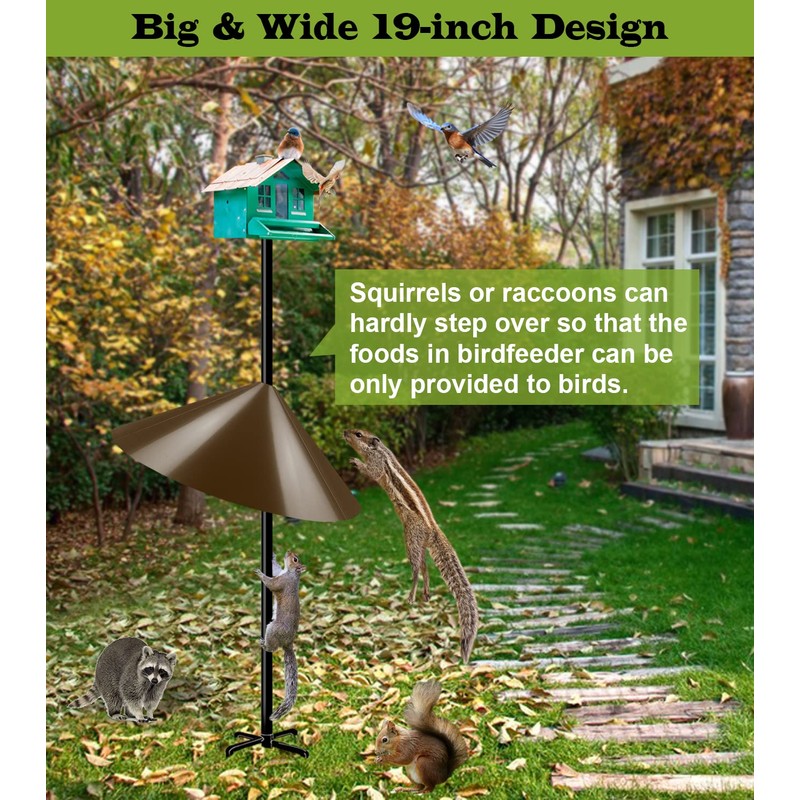 Ansionsol 19 Inch Wide Squirrel Baffle for Bird Feeder Pole,