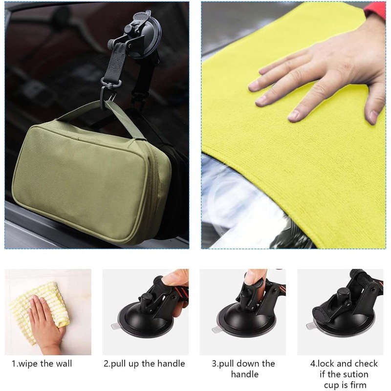 ZYEKIU Pack of 4 Suction Cup Hooks, Strong Suction Cups