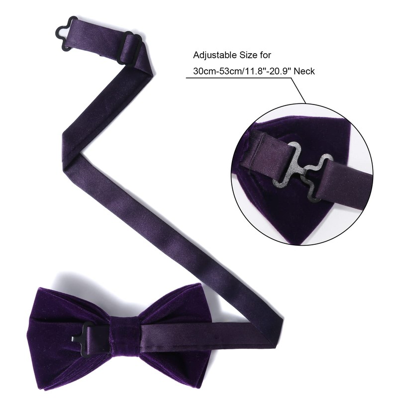 HOULIFE Bow Tie Set for Men – Adjustable Velvet Pre-tied