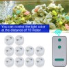 10pcs/ Set Round Waterproof LED Candle Light Submersible Remote Control(Warm