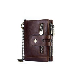 PORRASSO Women's Leather Wallet Credit Card Holder with RFID Protection Multifunctional Wallet, coffee, Classic