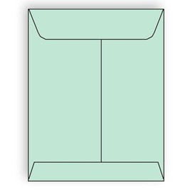 Open End Catalog Envelopes, 9" x 12", 28#, Recycled, Green Pastel, Acid Free, Center Seam (Box of 500)