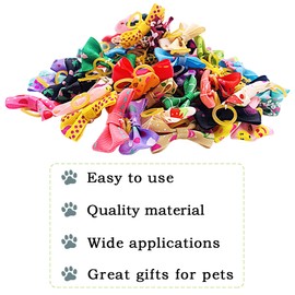 PET SHOW Pet Dog Hair Bows with Rubber Bands Cat Puppy Grooming Hair Accessories Pack of 50