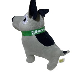 Curto Toy Custom Plush Advertising 7” Stuffed Animal Dog BancorpSouth Toy Gray