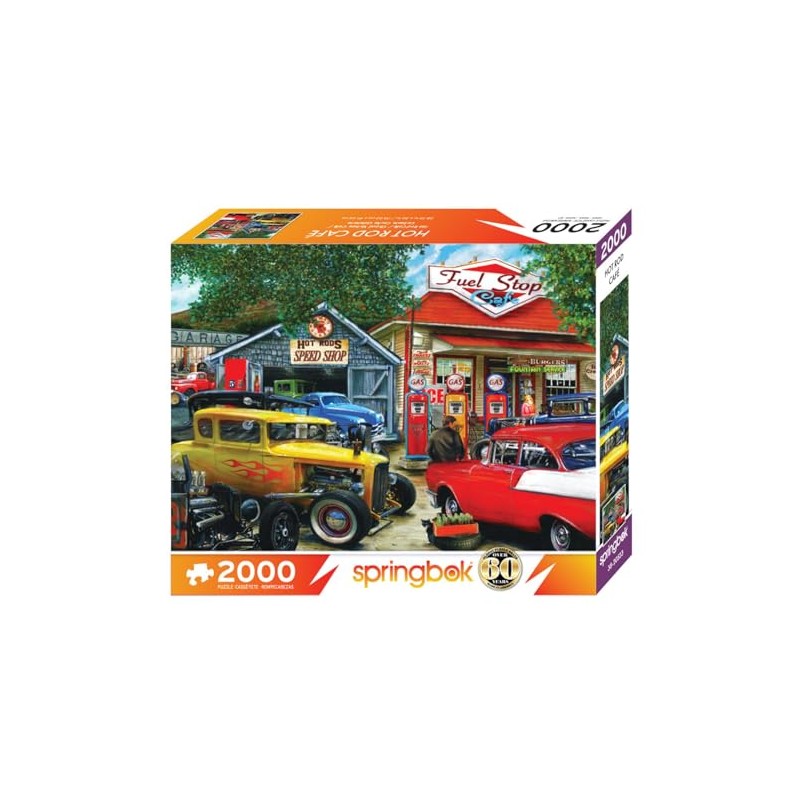 Springbok's Hot Rod Cafe 2000 Piece Puzzle for Adults Features