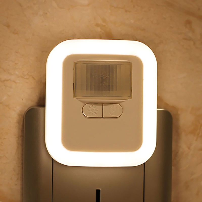 LED Plug-in Motion Sensor Light Wall Night Lamp with Brightness