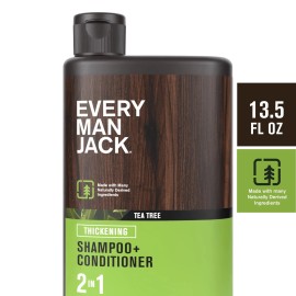 Every Man Jack Mens 2-in-1 Shampoo + Conditioner Seller Pack, Sandalwood & Tea Tree, 13.5oz