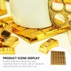 SHOWERORO 2 pcs Gold Brick Coaster Non Mat Heat Insulation