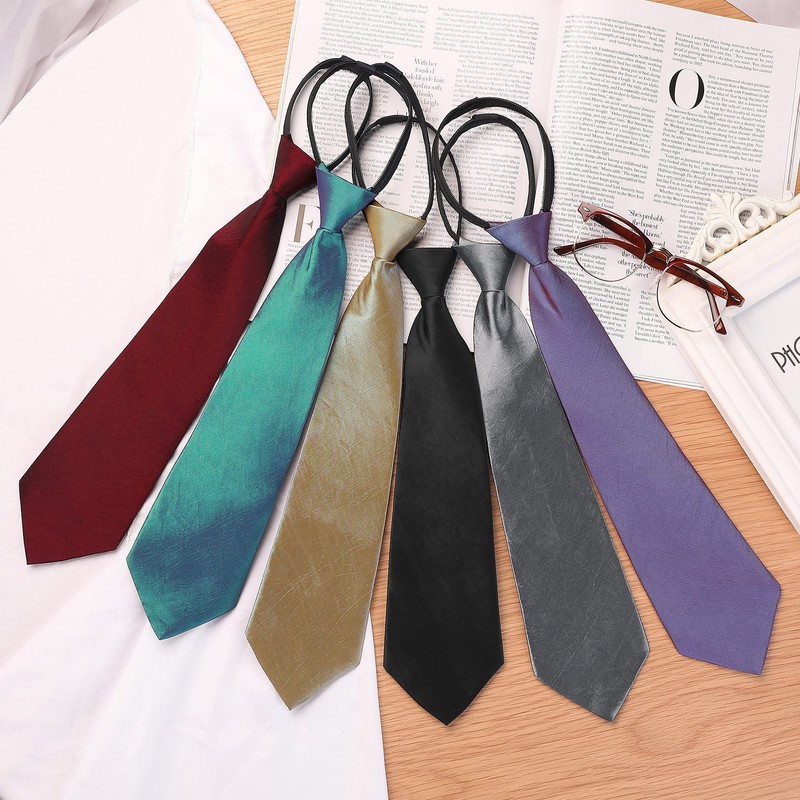 Allegra K One-Touch Necktie, 3.1 inches (8 cm), Solid Color,