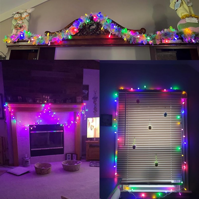 Easter String Lights LED Multi Color Glass C3 Lights 50