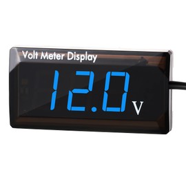 DC 12V Car Digital Voltmeter LED Display Voltage Measurement Car Digital Voltage Meter Panel 4-28V Voltmeter Display for Vehicle Motorcycle Truck ATV SUV (Blue)