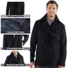 Alpine Swiss Mason Mens Wool Blend Classic Pea Coat Black