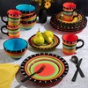 Gibson Elite Feliz Mesa 16-Piece Hand Painted Dinnerware Set, Service