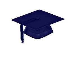 Adult Fitted Mortarboard Trencher Cap - University Bachelor High School Academic Costume - Graduation Hat Accessory Navy Blue For Men and Women 20in.-21.5in. (52cm - 55cm, Hat Size: 6 7/8)