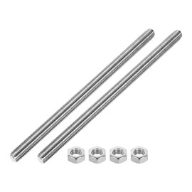 sourcing map Fully Threaded Rod M14 x 250mm 2mm Thread Pitch 304 Stainless Steel Right Hand Threaded Rods Bar Studs Long Threaded Screw With Screw Nuts 2 Pack