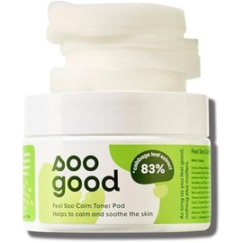 SOO Good Feel Soo Calm Pure Cotton Toner Pads 70 w/83% Cabbage Centella Asiatica Azulene - Sensitive Skin Soothe Pore & Sebum Control Korean Skincare
