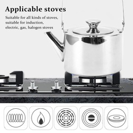 ZJchao Stainless Stainless Steel Tea Kettle with Strainer,Ergonomic Handle Tea Kettle for All Stovetop for All Stovetop (Medium, 1.3L)