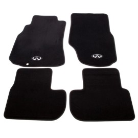 NRG Floor Mats For Fits 2003-2006 Infiniti G35 With Emblem Logo, 4-Piece Set