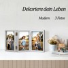 5x7 Wooden Triple Photo Frame with Glass Front Vertical Stand
