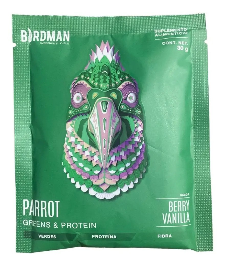 Birdman Parrot Greens  Protein Sobre Con 30g Dif Sabores Sabor Berry Vainilla