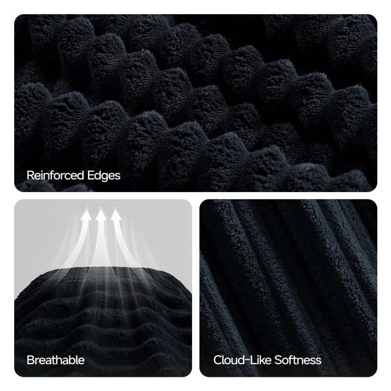 ecolook Black Bath Towel Set of 2, 31 x 63