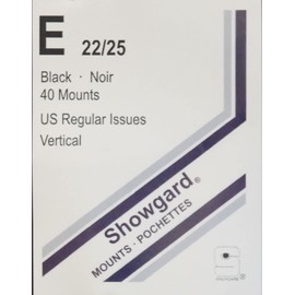 Showgard Pre-Cut Black Stamp Mounts Size E22/25