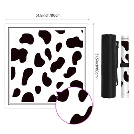 Deyimmei Mahjong Mat for Table - Non-Slip Mahjong Table Cover with Storage Pockets, Perfect Mahjong Accessories & Gifts for Women, Men, and Mahjong Enthusiasts (Cowhide Spots)