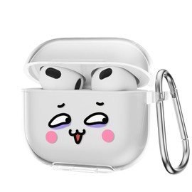 CasurvivePro AirPods 4 Case, Clear TPU Case with Cartoon Patterns, Earphone Accessories to Prevent Scratches, Friction, with Hook, for Daily Use and Travel