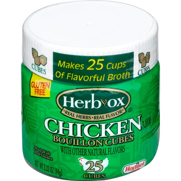 HERB-OX Chicken Bouillon Cubes, 25 Count (Pack of 12)