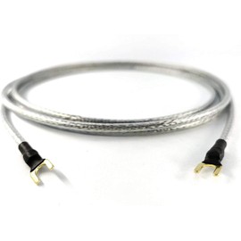 Selected Cable 3.25 m Earthing Cable for Turntable Phono Devices with Ground Connection Including Gold-Plated Fork Shoe Ground Cable Transparent Silver Braided Shield