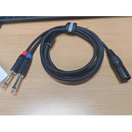 XLR Male to Dual 1/4 inch TS Y Splitter Cable 6FT, Dual Shielding Braided Mic Adapter Cord, Balanced XLR to 2 Mono 1/4” TS Audio Cable for Mixer, Amp, Audio Interface, Studio, Stage, Live Sound