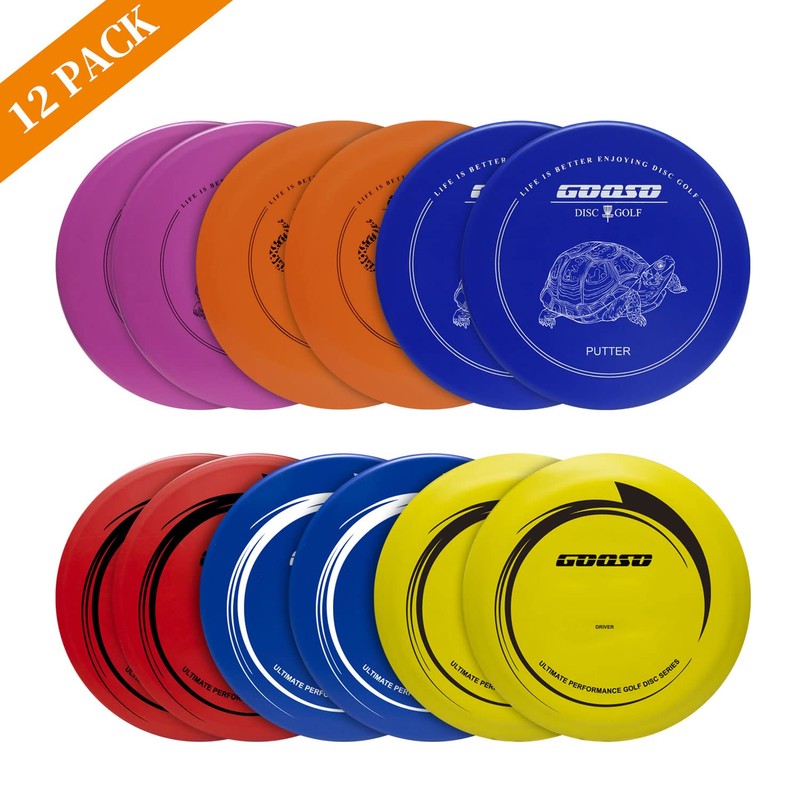 GOOSO Disc Golf Set with Bag - 12 PCS Flying