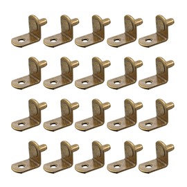 sourcing map Shelf Support Peg,5mm/2" L-Shaped Support, Furniture Cabinet Closet Shelf,Bracket Pegs with Hole,for Kitchen Furniture Book Shelves Supplies,Bronze,20pcs