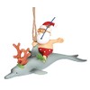 Santa on Reindeer Dolphin Ornament