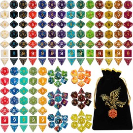 QMAY DND Dice Set, 25x7 (175pcs) Polyhedral Dice Compatible with Dungeon and Dragons MTG Table Games RPG DND.