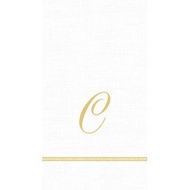 Caspari - Guest Towel Napkins - Single Initial - Hemstitch Script