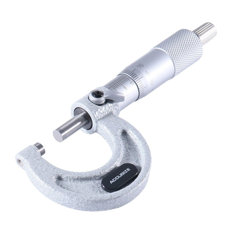 Accusize Industrial Tools 0-25mm by 0.01mm Ultra-Precision Outside Micrometer, EG00-0025