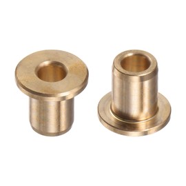 sourcing map 2pcs Flange Bearing Sleeve 6mm Bore 10mm OD 15mm Length 2mm Flange Thickness Bronze Bushing Self-Lubricating Bushings Sleeve for Industrial Equipment
