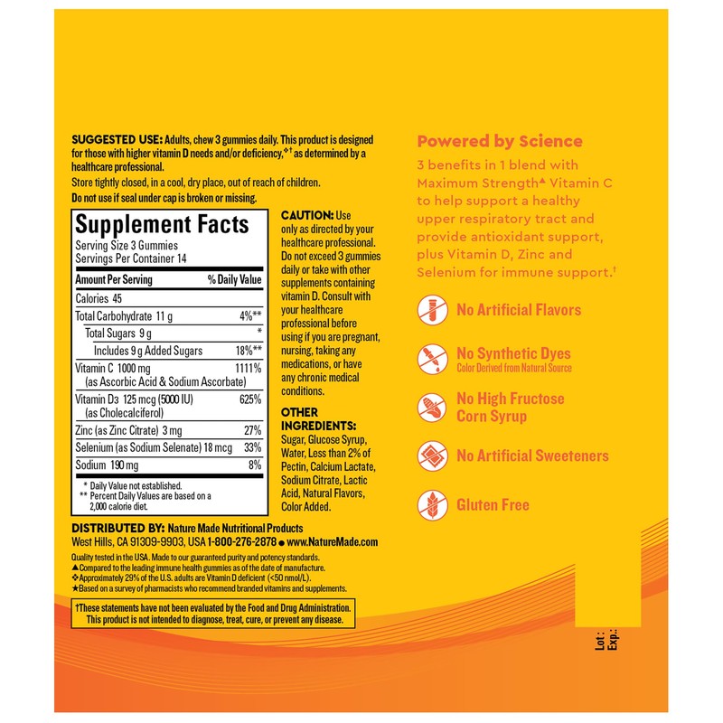 Nature Made Nature Made Wellblends ImmuneMAX Gummies, Vitamin C 1000mg