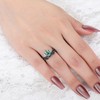 IRROYA Natural Pear Cut Moss Agate Bridal Ring Set: 6x9mm