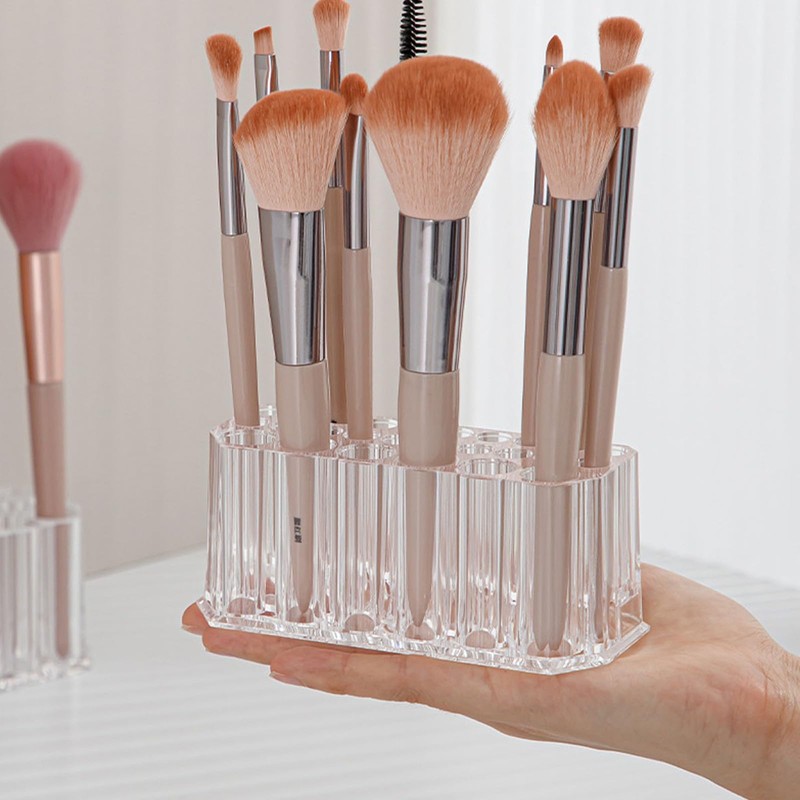 Clear Acrylic Lipstick Organizer Makeup Nail Brush Eyeliner Lip Liner