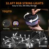 TOHETO Camping String Lights, 3 in 1 Upgraded Retractable RGB