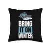 Bring It On Winter Snow Plow Throw Pillow