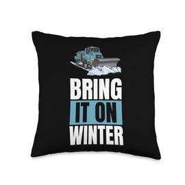 Bring It On Winter Snow Plow Throw Pillow